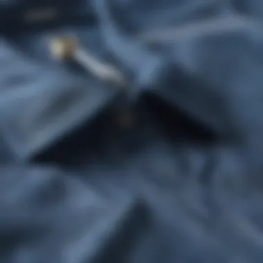 Fabric Texture and Color of the Heavy Blue Shirt Close-up of fabric texture and color of a heavy blue shirt