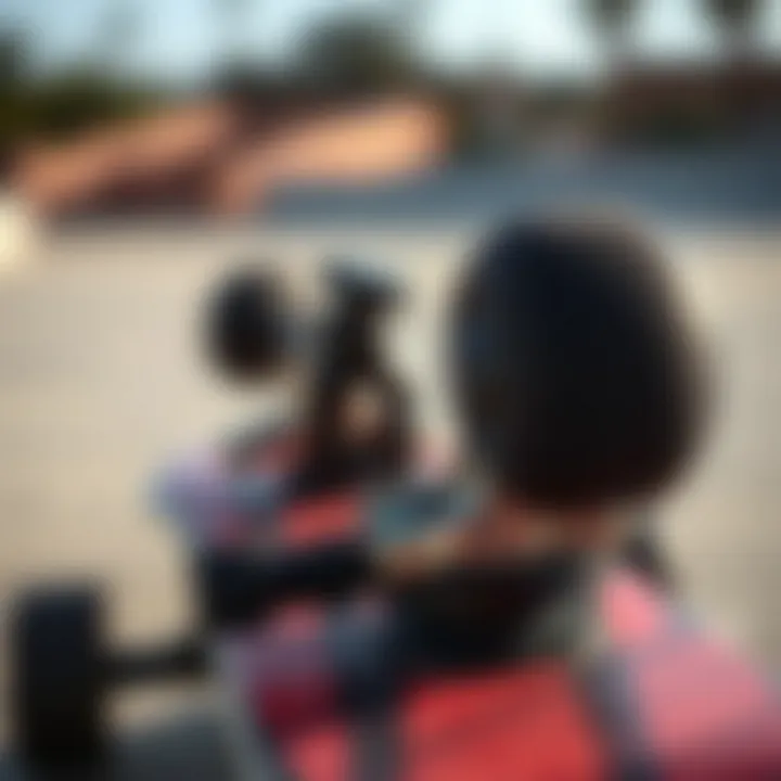 Close-up of handboarding equipment highlighting unique features