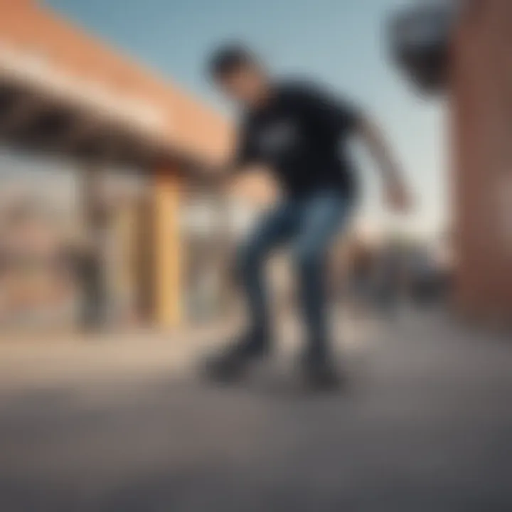 Skateboarders interacting and building community in a retail space