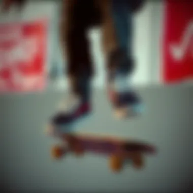 Skater in Action with Vans Skater performing a trick wearing iconic Vans shoes