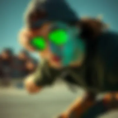 Skater Performing with Green Ray-Bans Skater wearing green Ray-Ban sunglasses during a trick