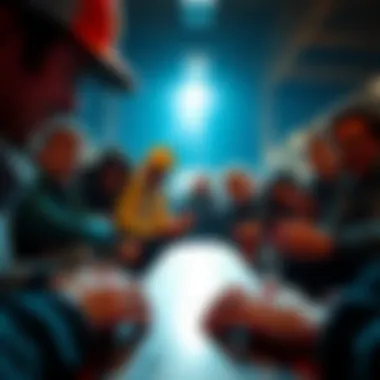 A vibrant community of fingerboarding enthusiasts gathered together.