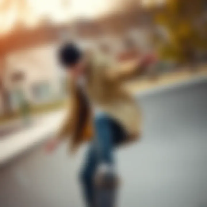 Skater in Khaki Jacket Performing Trick A skater wearing a khaki jacket at a skate park performing a trick