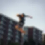 Tony Hawk performing an iconic skateboarding trick in mid-air