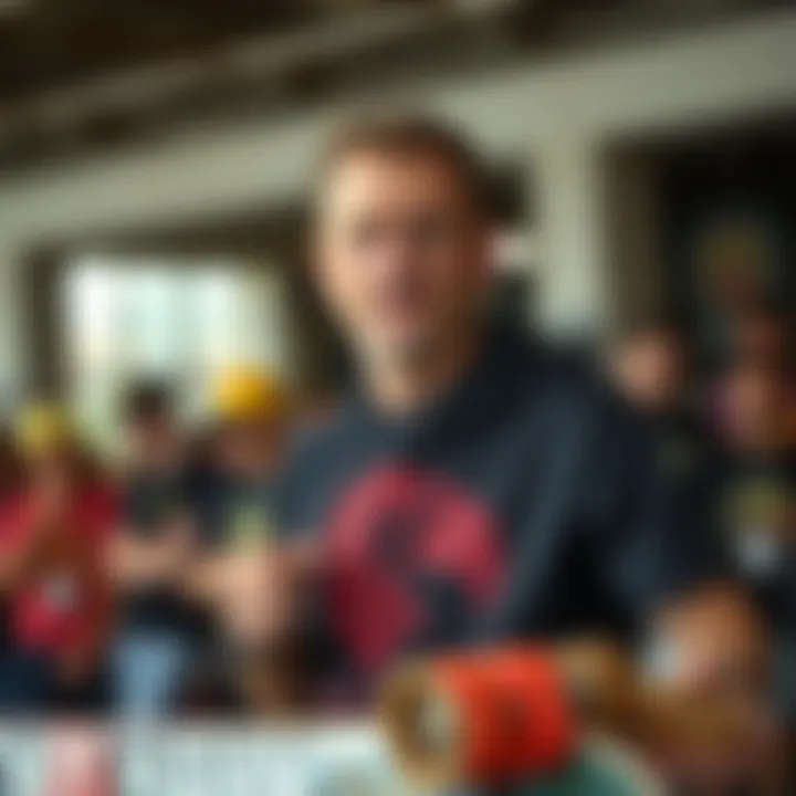 Tony Hawk's Brand Promotion Tony Hawk at a promotional event showcasing his brand