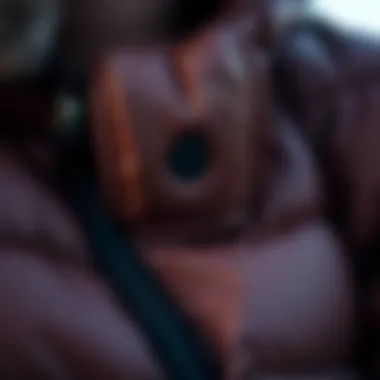 Functional Features of the Puffer Jacket Close-up of the functional details of the penny packable puffer jacket.