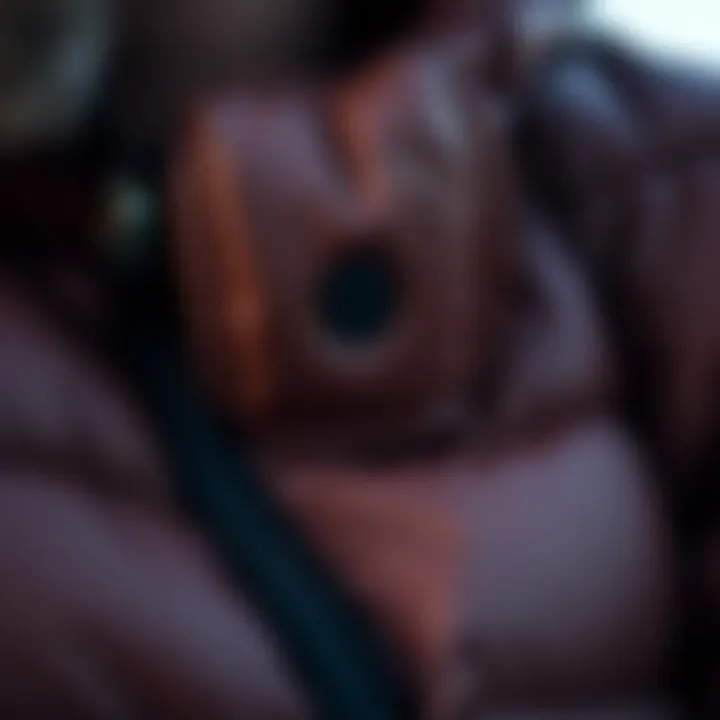 Functional Features of the Puffer Jacket Close-up of the functional details of the penny packable puffer jacket.