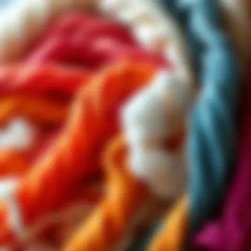 A close-up of recycled cotton fibers showcasing their texture and color variations.