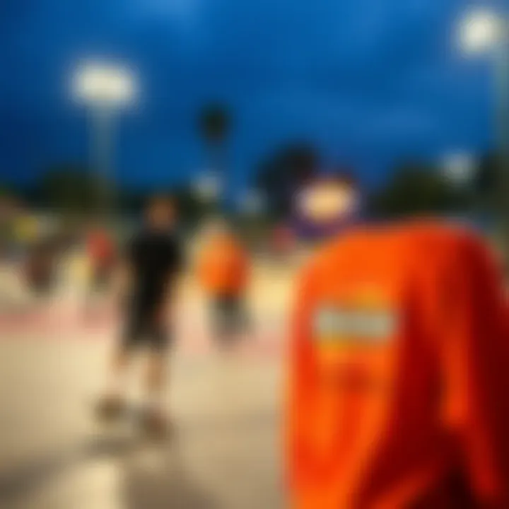 Skate Park Culture and Dickies A vibrant scene of a skate park with skaters wearing Dickies