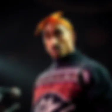 Tupac wearing the iconic sweater during a performance