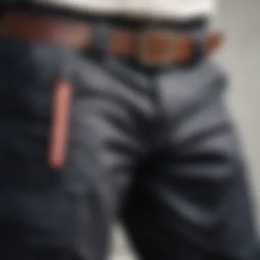 Close-up of the belt detail on Dickies cargo pants