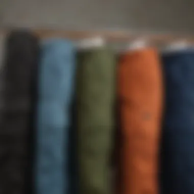 Various color options of Dickies cargo pants displayed