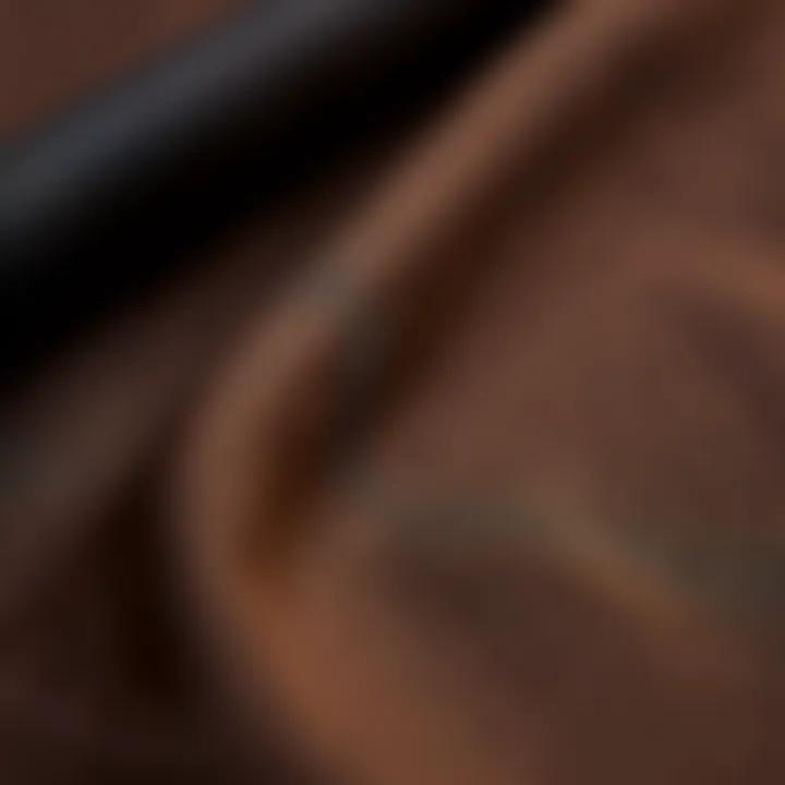 Fabric swatches highlighting textures of dark brown shirts