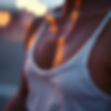 Fabric Focus: Texture of the Tank Top Close-up of fabric texture of a white spaghetti strap tank top