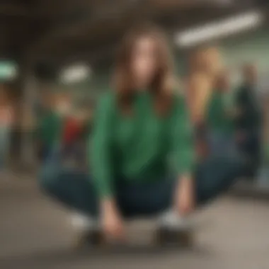 Outfit Ideas for Casual and Formal Settings Casual and formal outfit ideas featuring green crew neck sweaters
