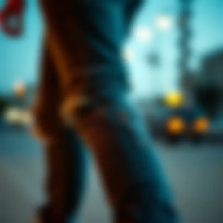 Close-up of Tripp NYC jeans highlighting functional attributes