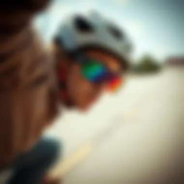 Skateboarding with Lentes Gascan Skateboarder wearing Lentes Gascan in action