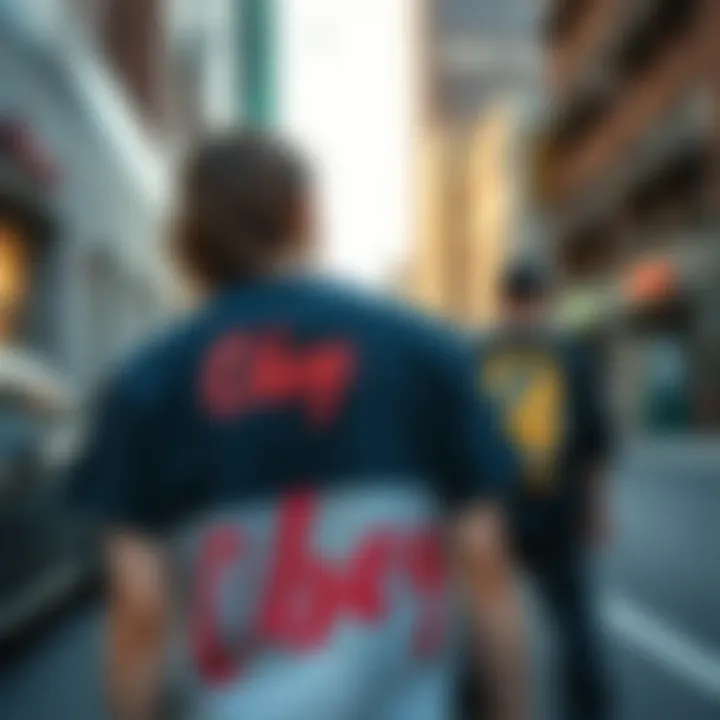 Urban Aesthetic of Obey Shirts An artistic representation of Obey shirt designs with an urban backdrop.