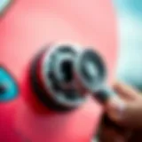 Detailed view of a penny board pivot cup