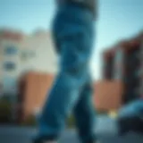 Stylish relaxed fit jeans showcased on a model