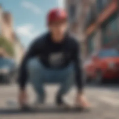 A fashionable young individual showcasing a snapback in an urban setting