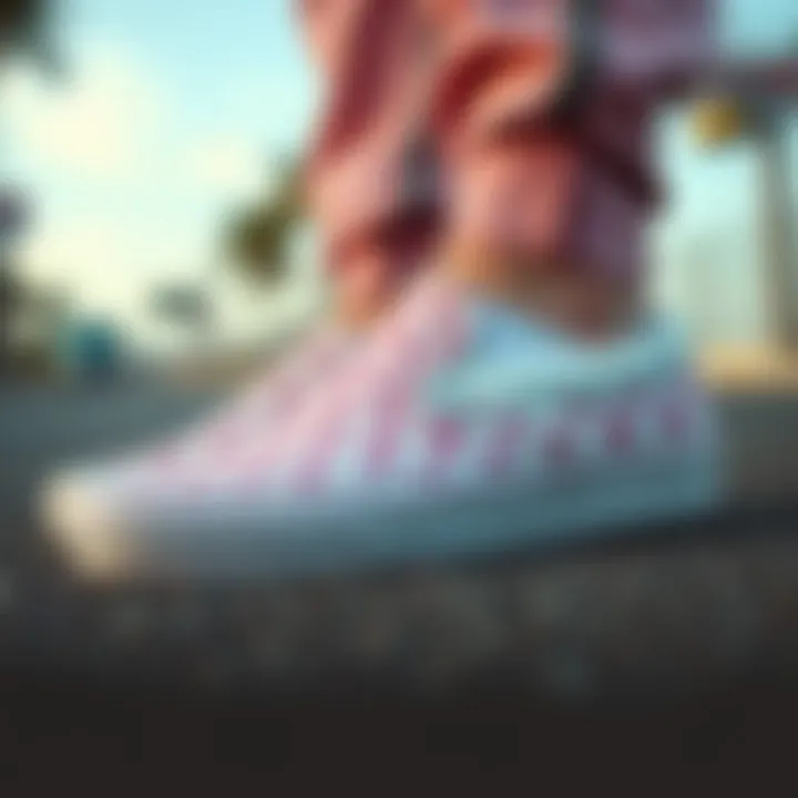 Soft Style with Pastel Pink Pastel pink Vans Checkerboard Slip-Ons reflecting soft style