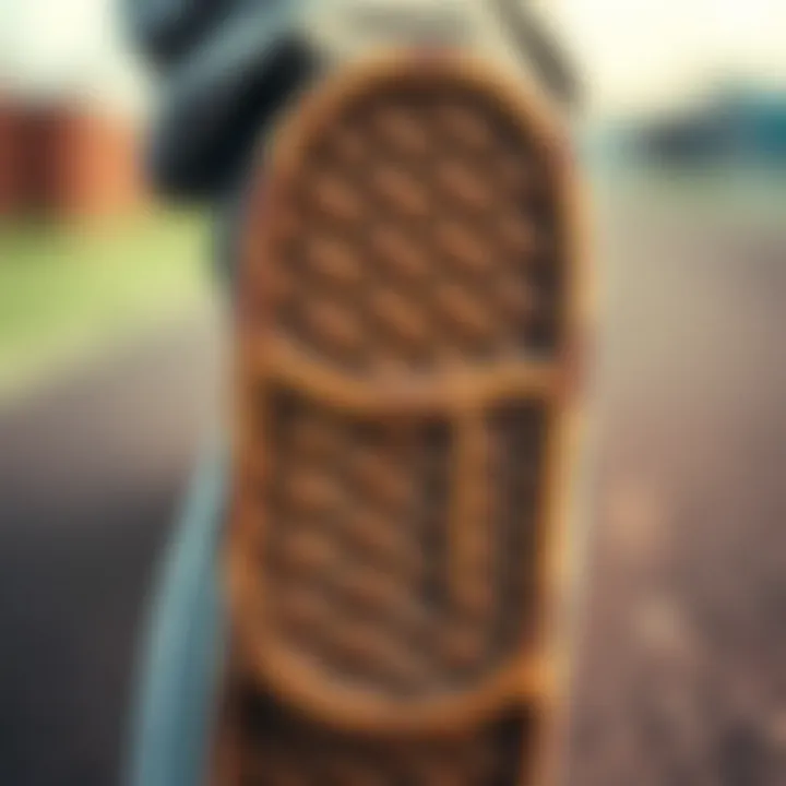 Close-up of the iconic Vans shoe sole showing wear patterns