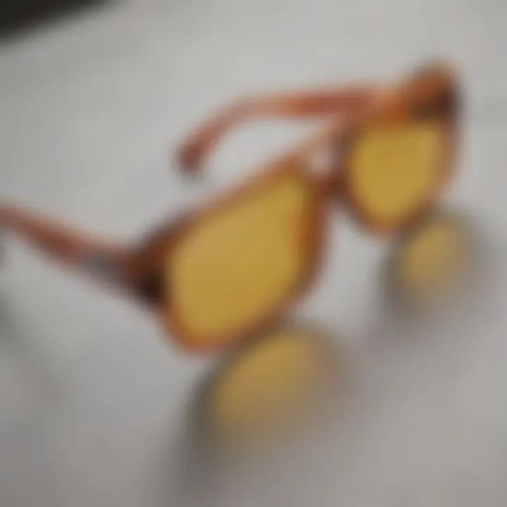 A close-up view of Vans glasses showcasing their unique design features.