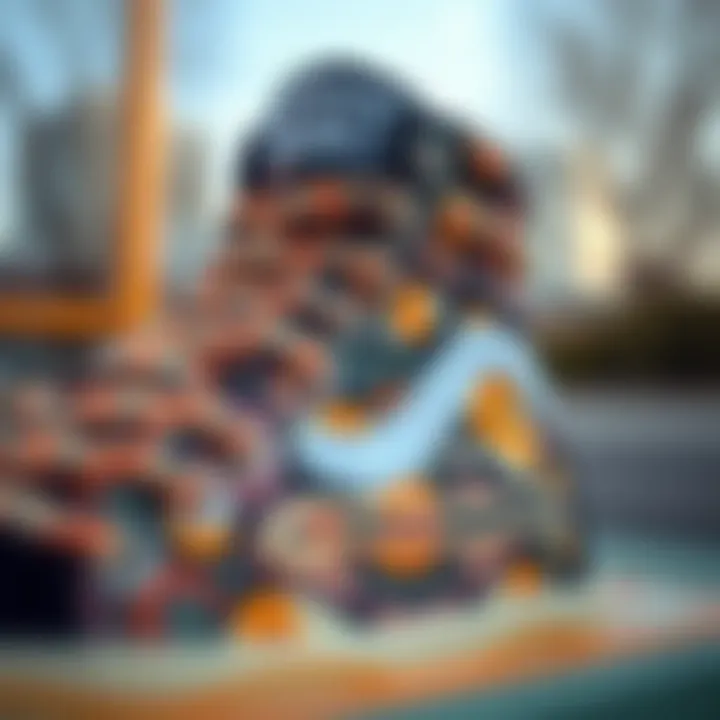 Intricate Detailing of Vans SK8-Hi Limited Edition Sneakers A close-up view showcasing the intricate detailing of the Vans SK8-Hi Limited Edition sneakers.