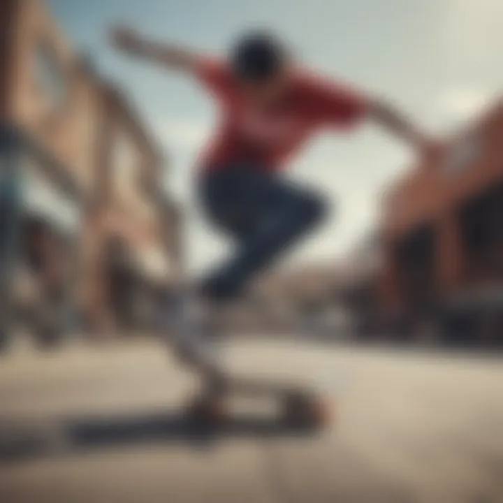 Skateboarder performing a trick while wearing Vans Skate Grosso Mid Shoes