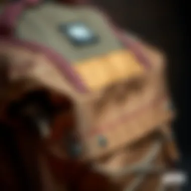 Detailed view of the materials used in the Vans Skool'd backpack, emphasizing durability and craftsmanship.