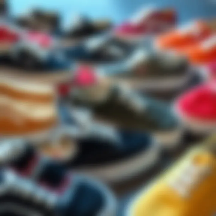 Variety of Vans Slide Sneakers A diverse collection of Vans slide sneakers displayed in various styles and colors