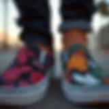 Diverse Designs of Vans Slip-On Sneakers Close-up of Vans slip-on sneakers with unique designs