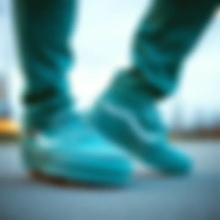 Artistic representation of teal color psychology in skate culture