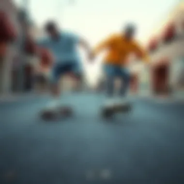 Skaters enjoying the performance of Vans UltraRange on the street