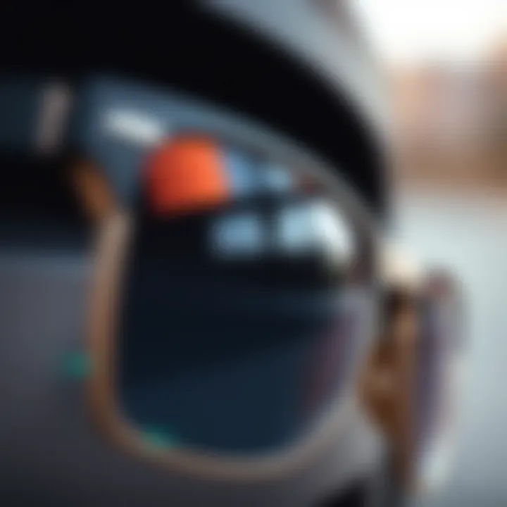 Close-up of innovative materials used in wafer sunglasses