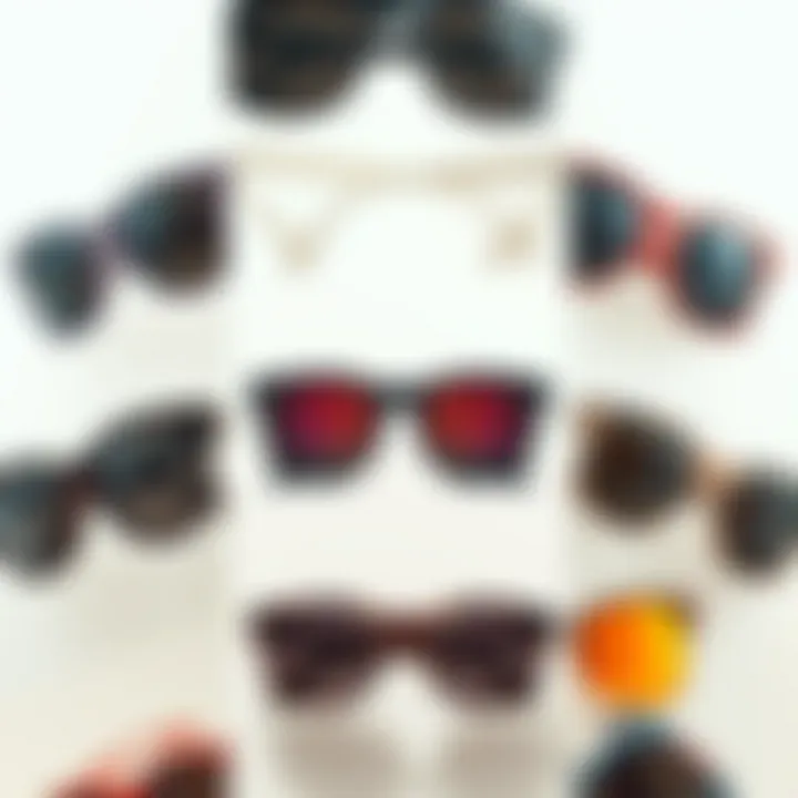 Collage of different styles of wafer sunglasses reflecting skate culture