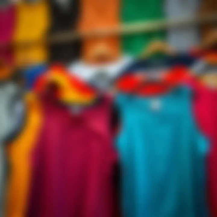 Colorful Selection of Tank Tops Selection of tank tops arranged by colors and styles