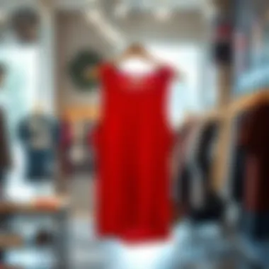 Stylish Tank Top in Boutique Stylish tank top displayed on a hanger in a boutique setting