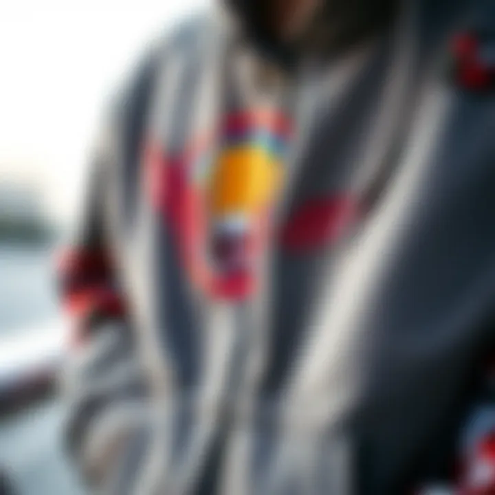 Creative design elements on a zip-up hoodie