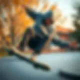 Skateboarder in a zip-up hoodie performing a trick